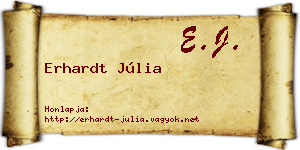 Erhardt Júlia névjegykártya